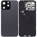 Backcover m. MagSafe, NFC & Blitz-Flexkabel f. iPhone 15 Pro Max (OEM B) Schwarz