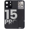 Back cover with MagSafe magnet, NFC, and flash flex cable for iPhone 15 Pro (used OEM part, B-grade quality, Black Titanium)