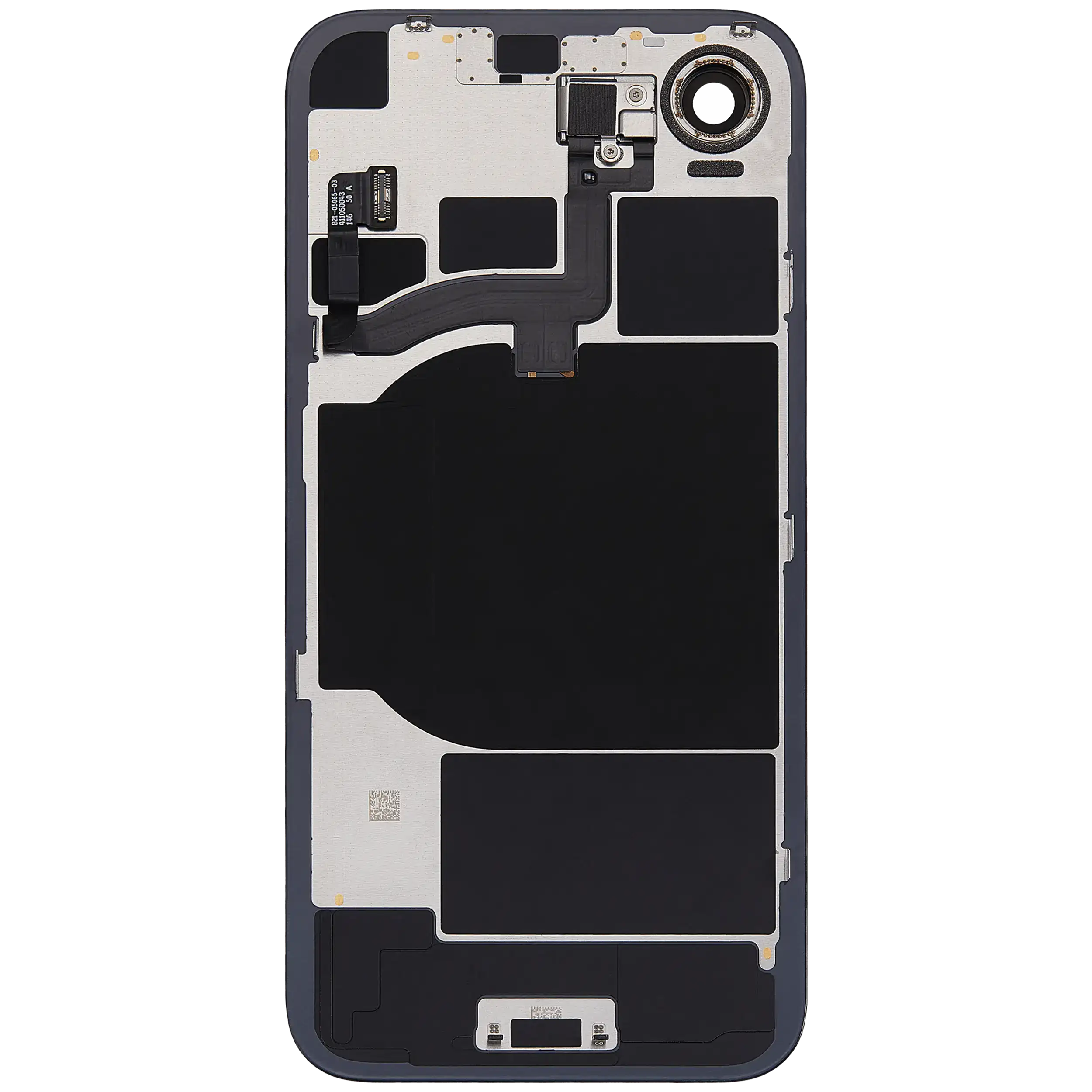 Backcover mit MagSafe Magnet & NFC & Blitz-Flexkabel für iPhone 16e (Aftermarket) (Schwarz)