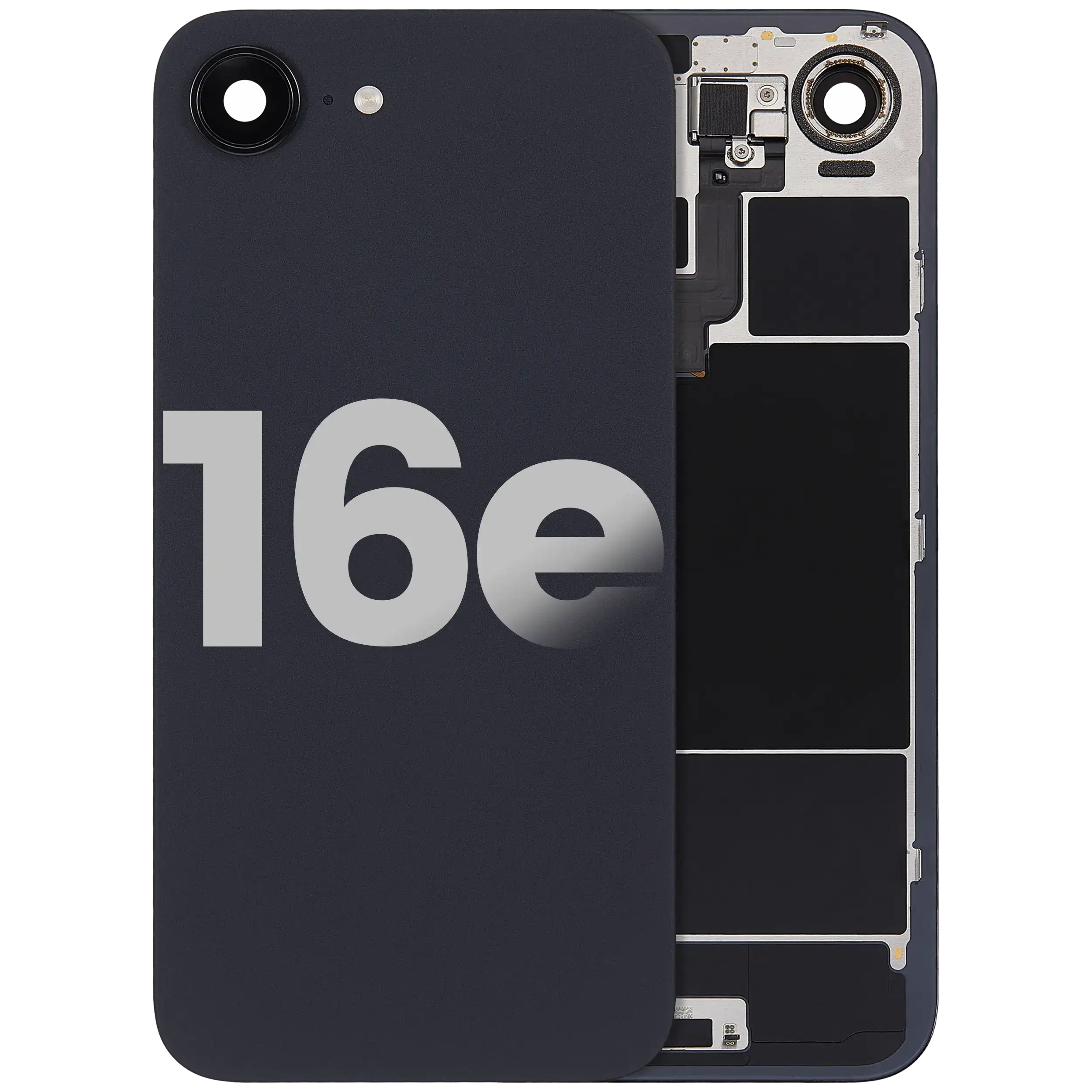 Back cover with MagSafe magnet, NFC and flash flex cable for iPhone 16e (Quality B, Black)