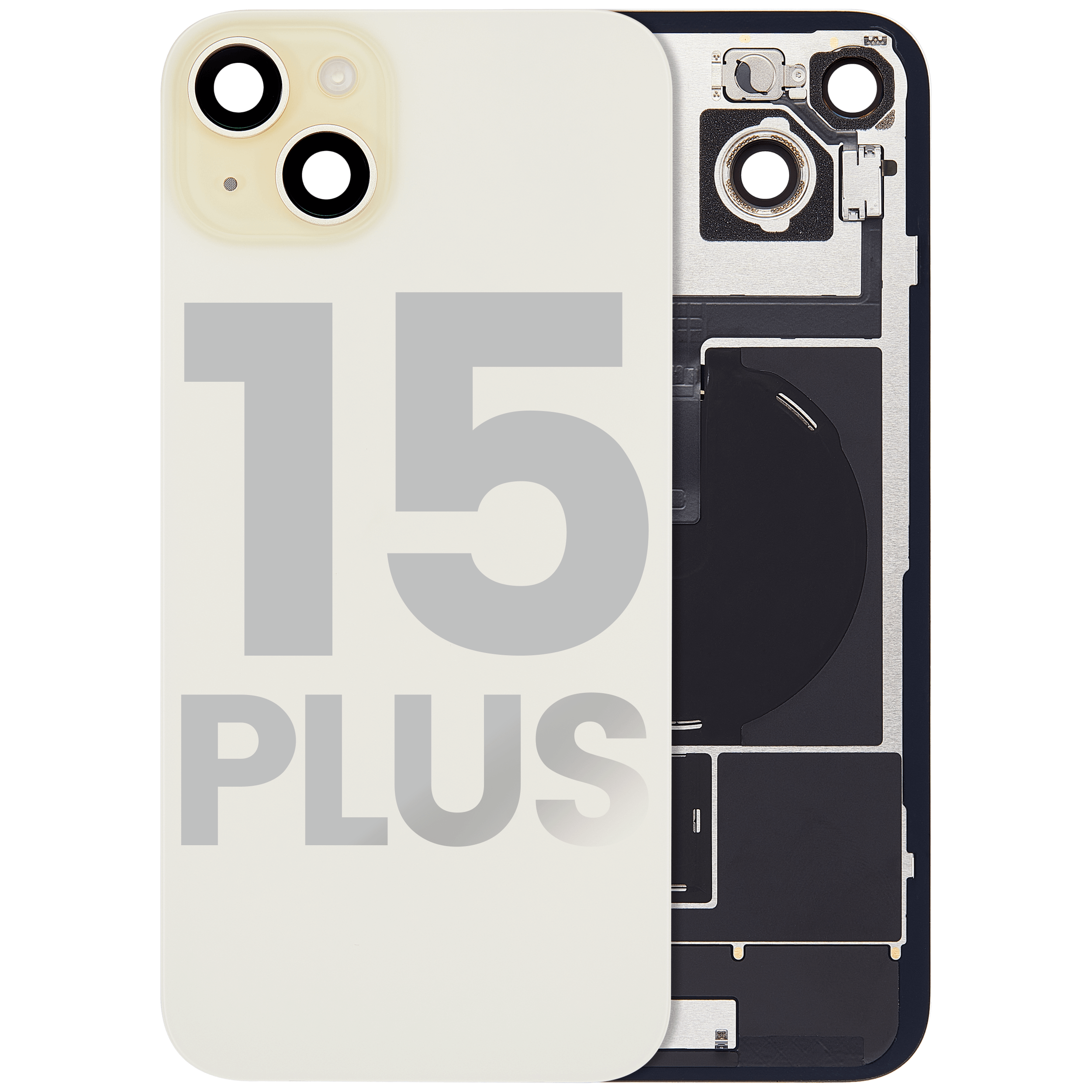 Backcover mit MagSafe, NFC & Blitz-Flexkabel für iPhone 15 Plus Gelb (OEM C)