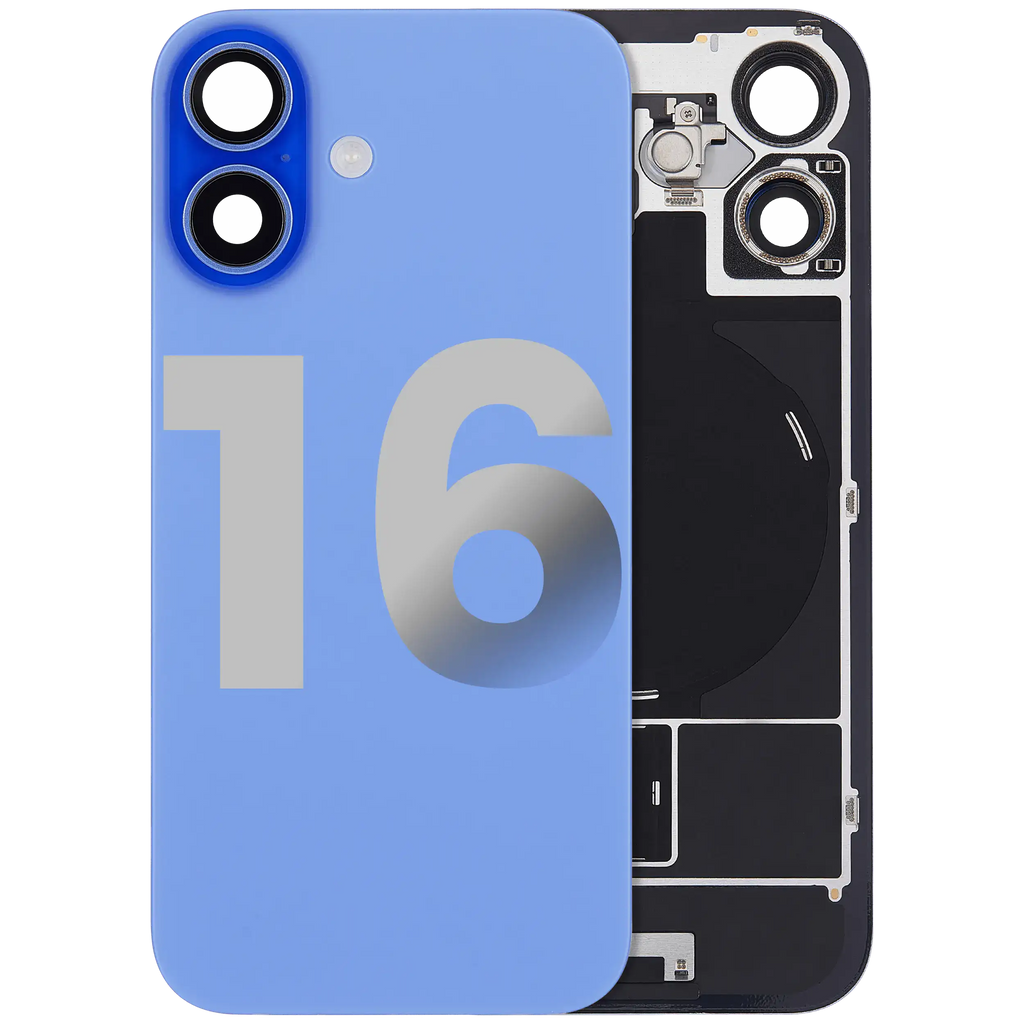 Back Cover with MagSafe Magnet, NFC, and Flash Flex Cable for iPhone 16 (Used Original Spare Part, Quality C) (Ultramarine)