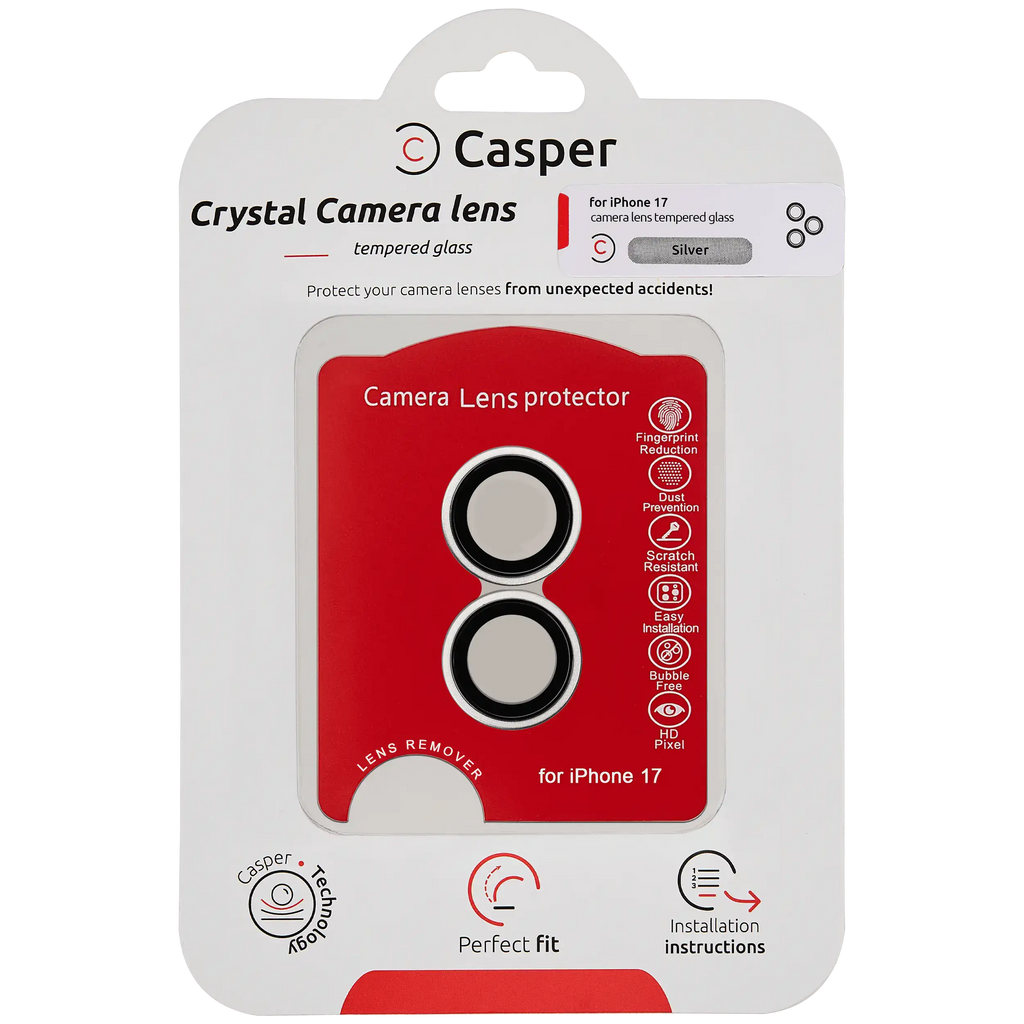 Casper Kamera-Linsen-Schutz für iPhone 17 (Silber) (Clear)