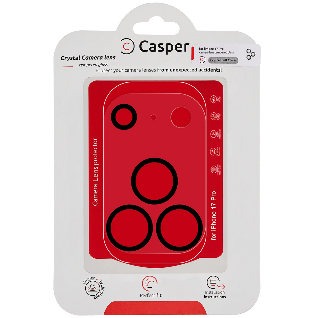Casper Kamera-Schutzglas für iPhone 17 Pro (Crystal Full Cover)