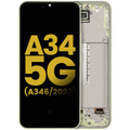 OLED-Display mit Rahmen für Samsung Galaxy A34 5G Refurbished Lime