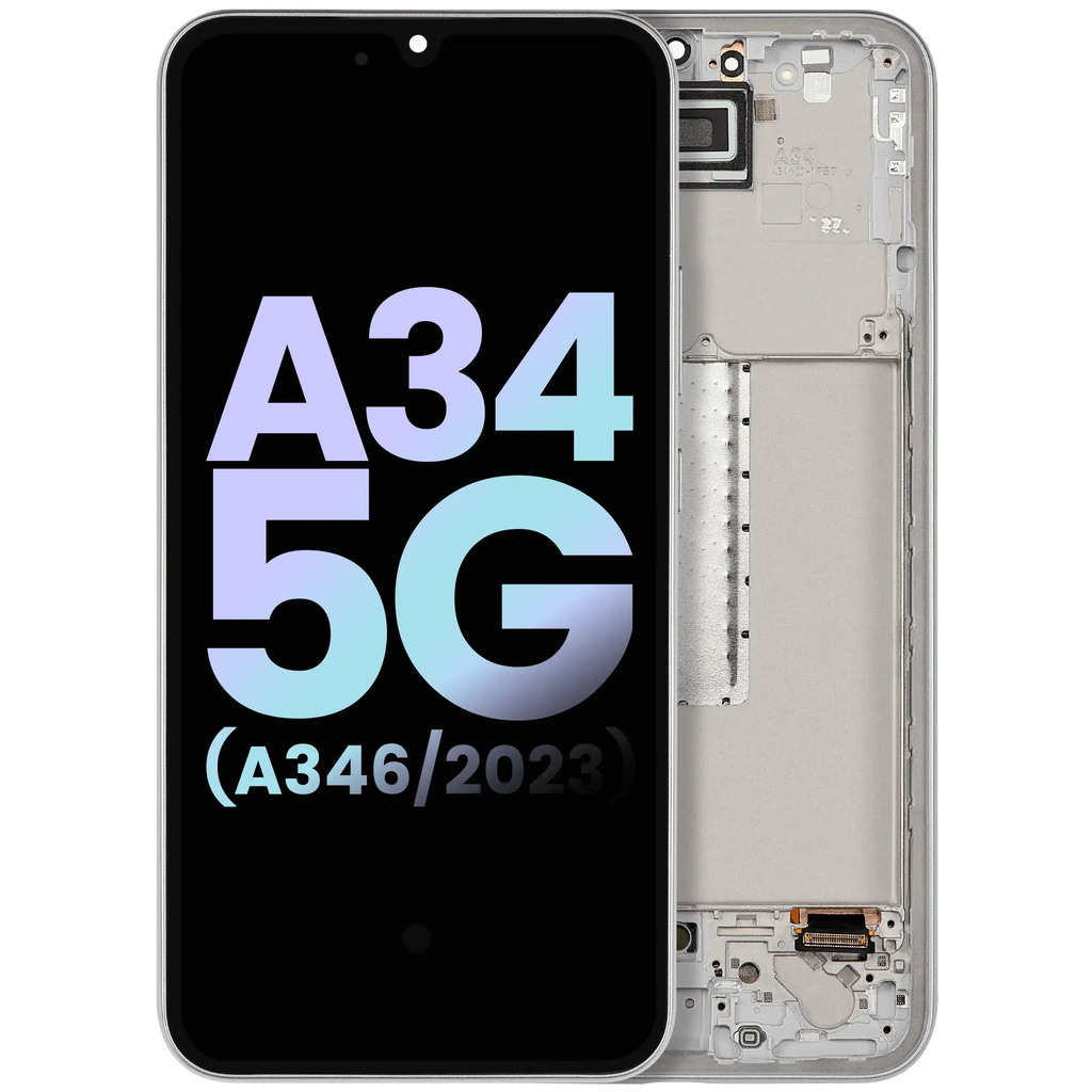 Samsung Galaxy A34 5G OLED-Display mit Rahmen Service Pack Silber