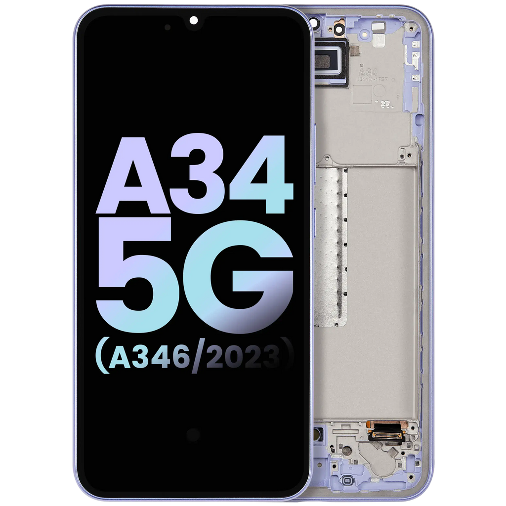 OLED Display Assembly with Frame for Samsung Galaxy A34 5G (A346 / 2023) (Service Pack) (Violet)