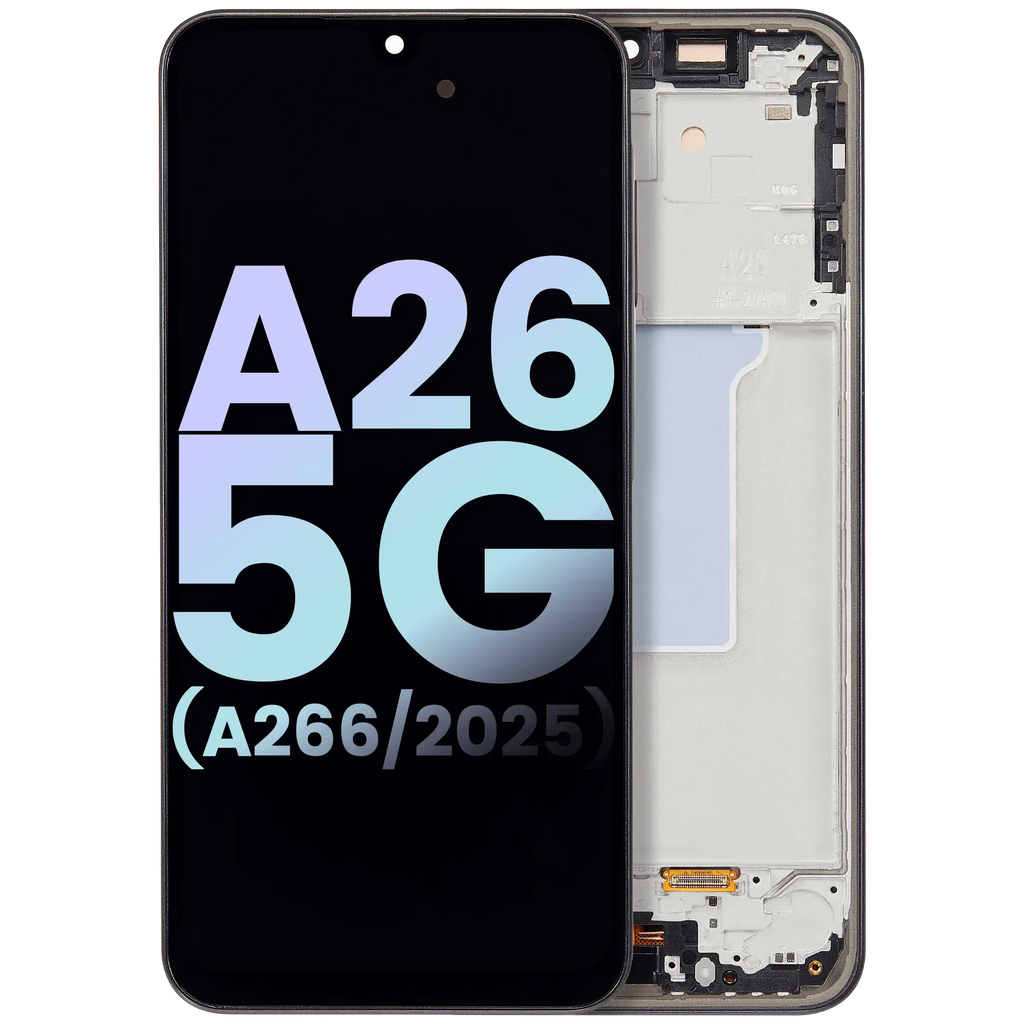 OLED Display with Frame, compatible with Samsung Galaxy A26 5G (A266/2025), Service Pack, Black
