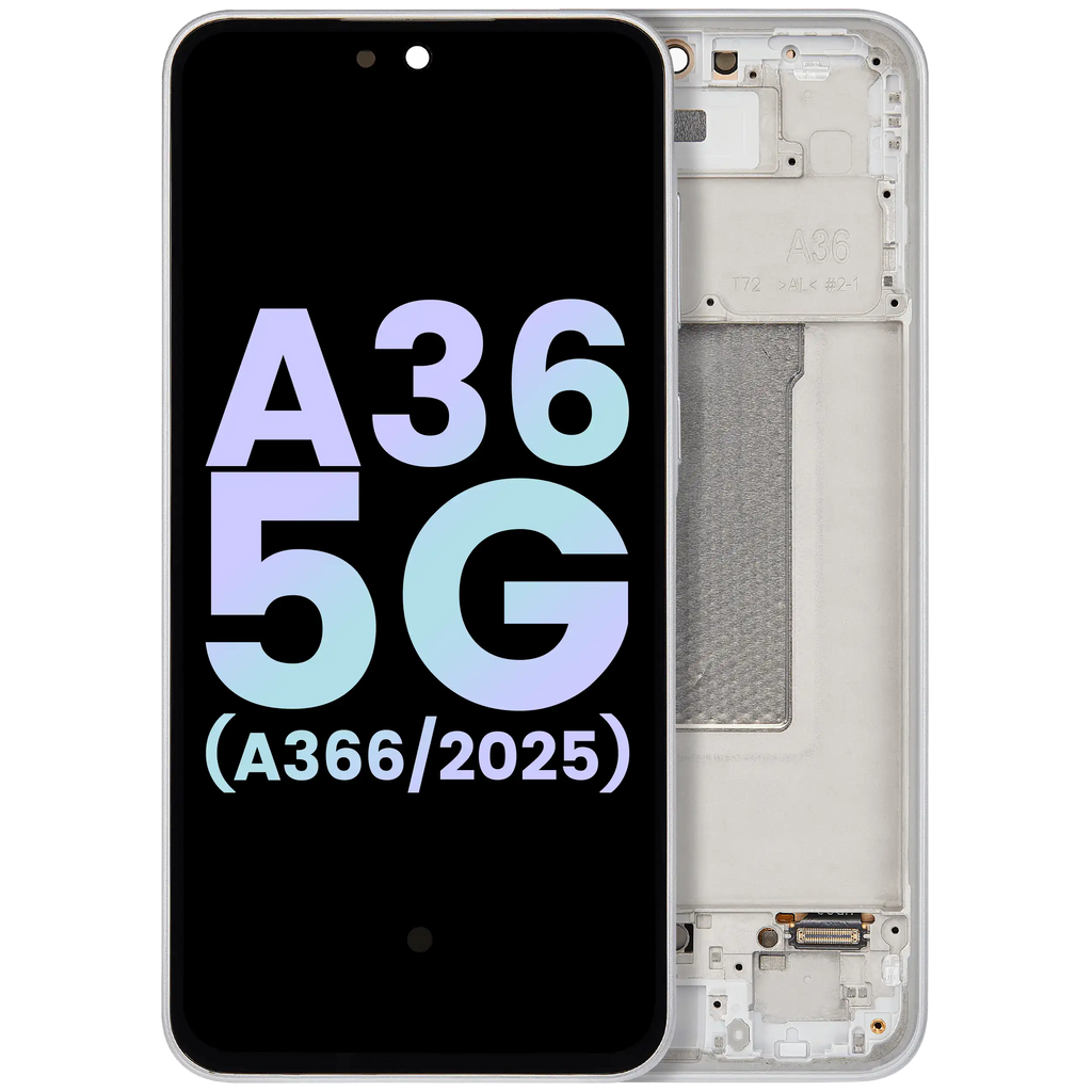 OLED Display with Frame for Samsung Galaxy A36 5G (A366 / 2025) (Service Pack) (White)