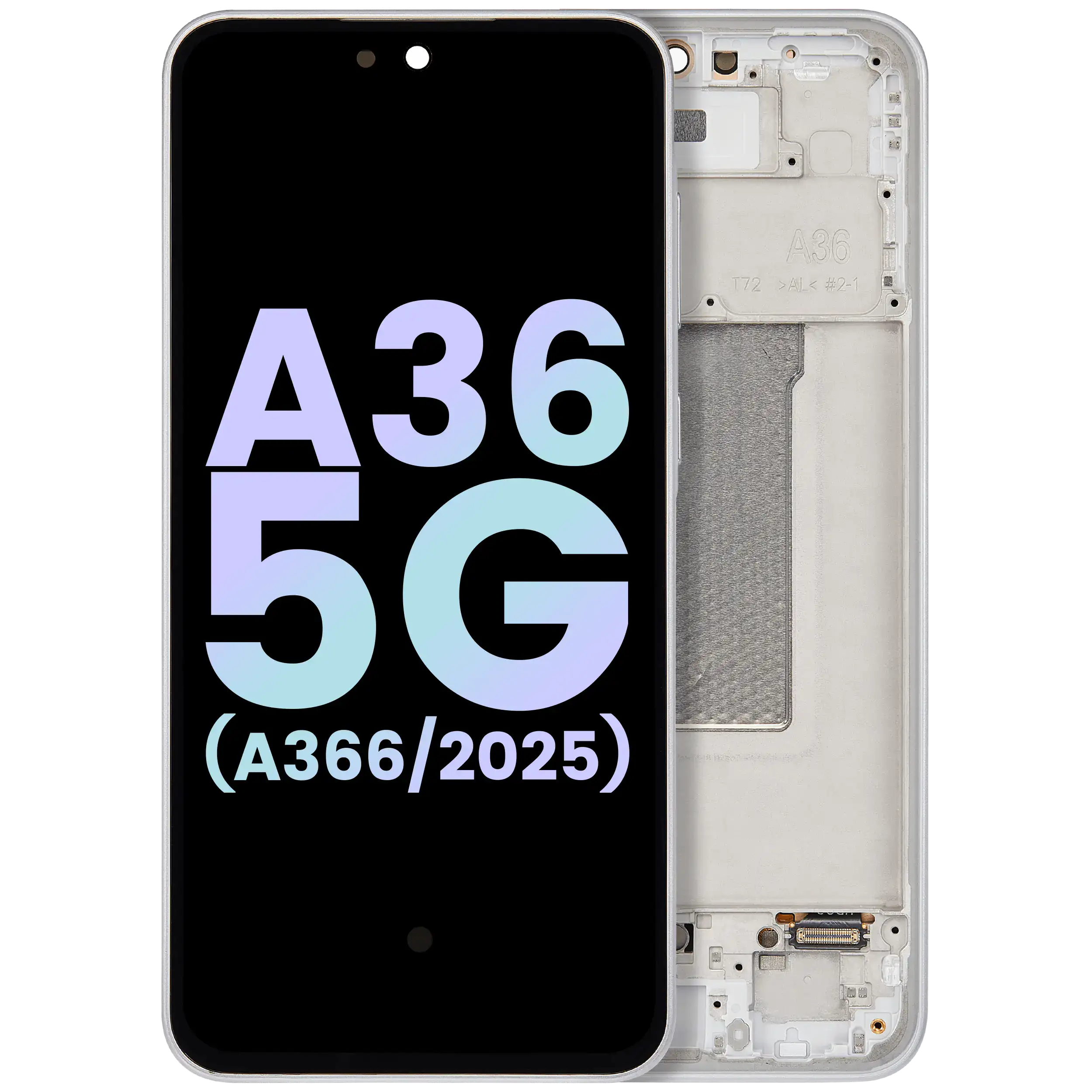 OLED Display with Frame for Samsung Galaxy A36 5G (A366 / 2025) (Service Pack) (White)
