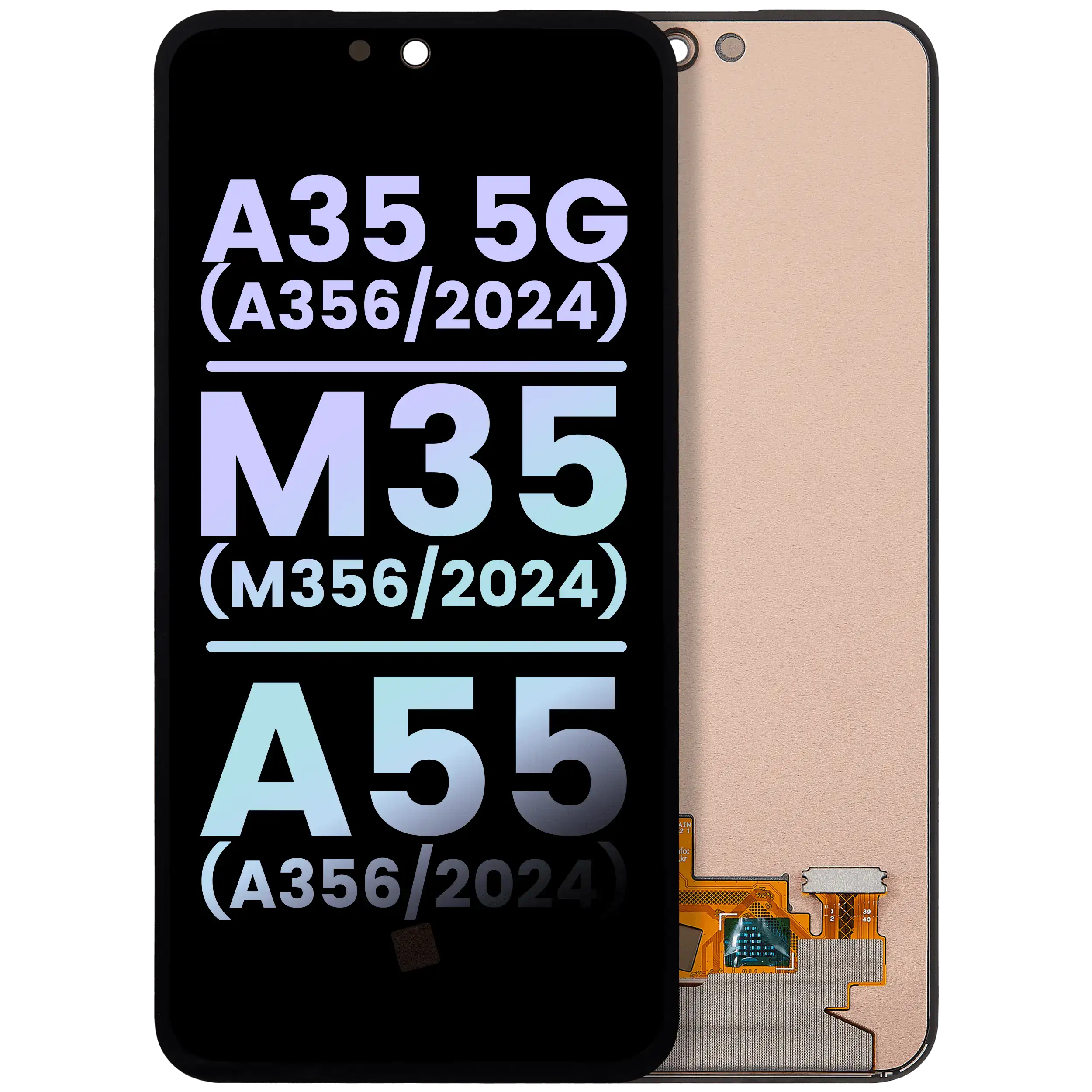 Frameless OLED Display for Samsung Galaxy A35 5G (A356/2024), M35 (M356/2024), and A55 (A556/2024) – Service Pack – All Colors