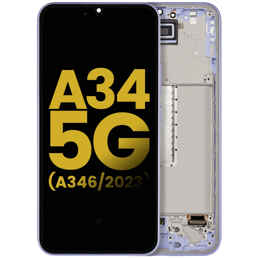 OLED-Display mit Rahmen Samsung Galaxy A34 5G Refurbished Violett