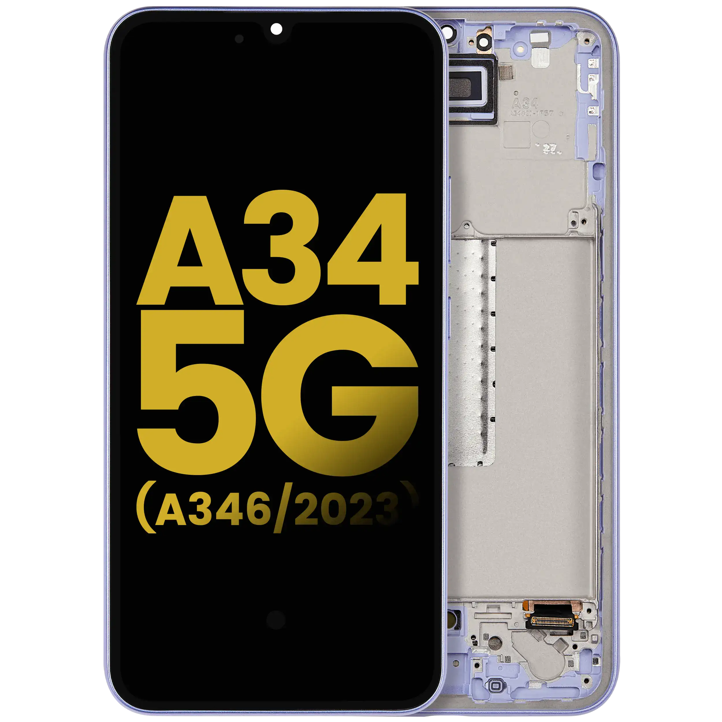 OLED-Display mit Rahmen Samsung Galaxy A34 5G Refurbished Violett