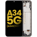 OLED-Display mit Rahmen für Samsung Galaxy A34 5G Refurbished Graphit