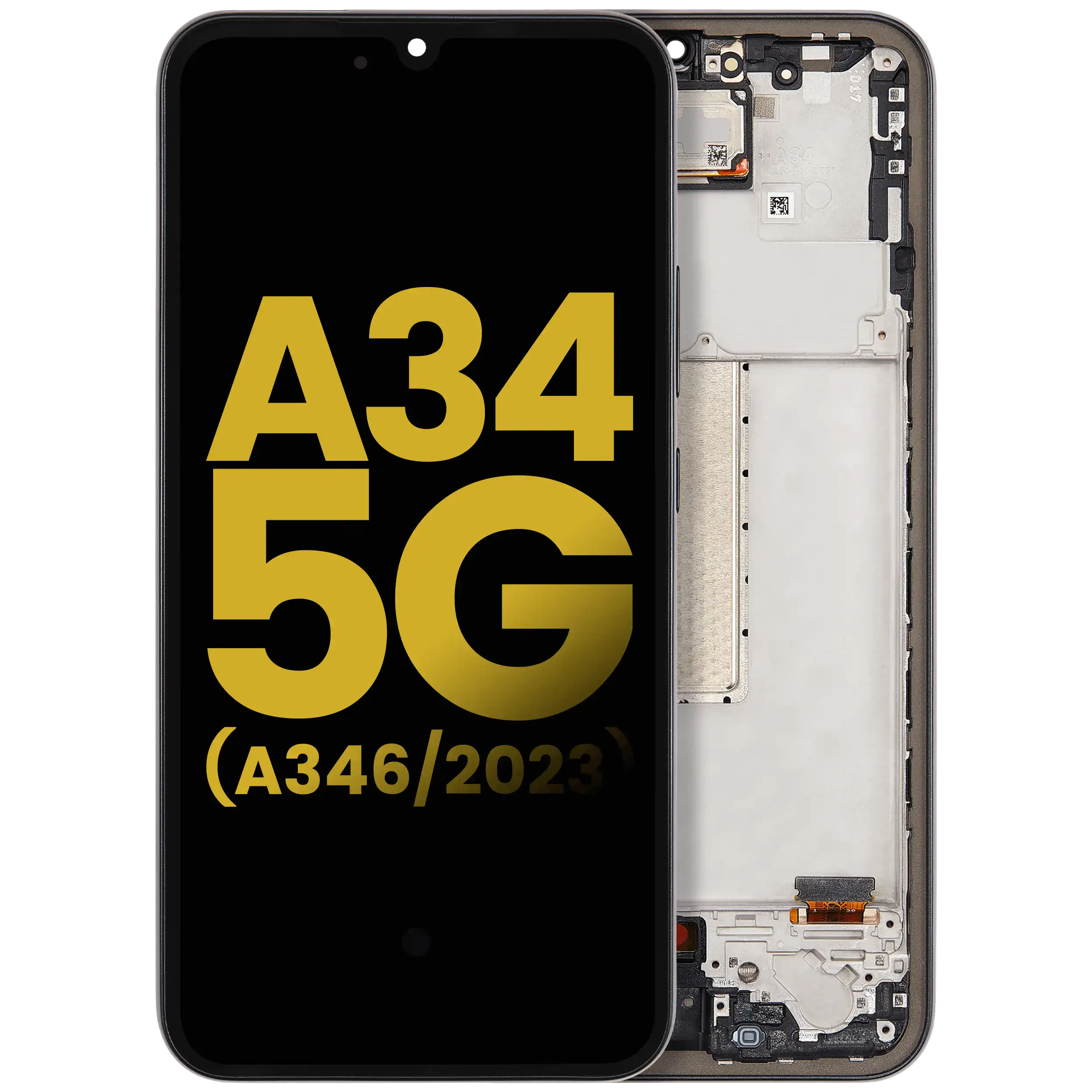 OLED Display with Frame for Samsung Galaxy A34 5G (A346 / 2023) (Refurbished) (Graphite)