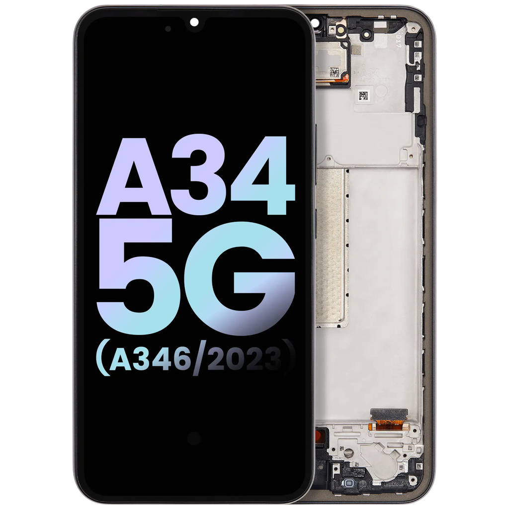 OLED Display with Frame for Samsung Galaxy A34 5G (A346 / 2023) (Service Pack) (Graphite)