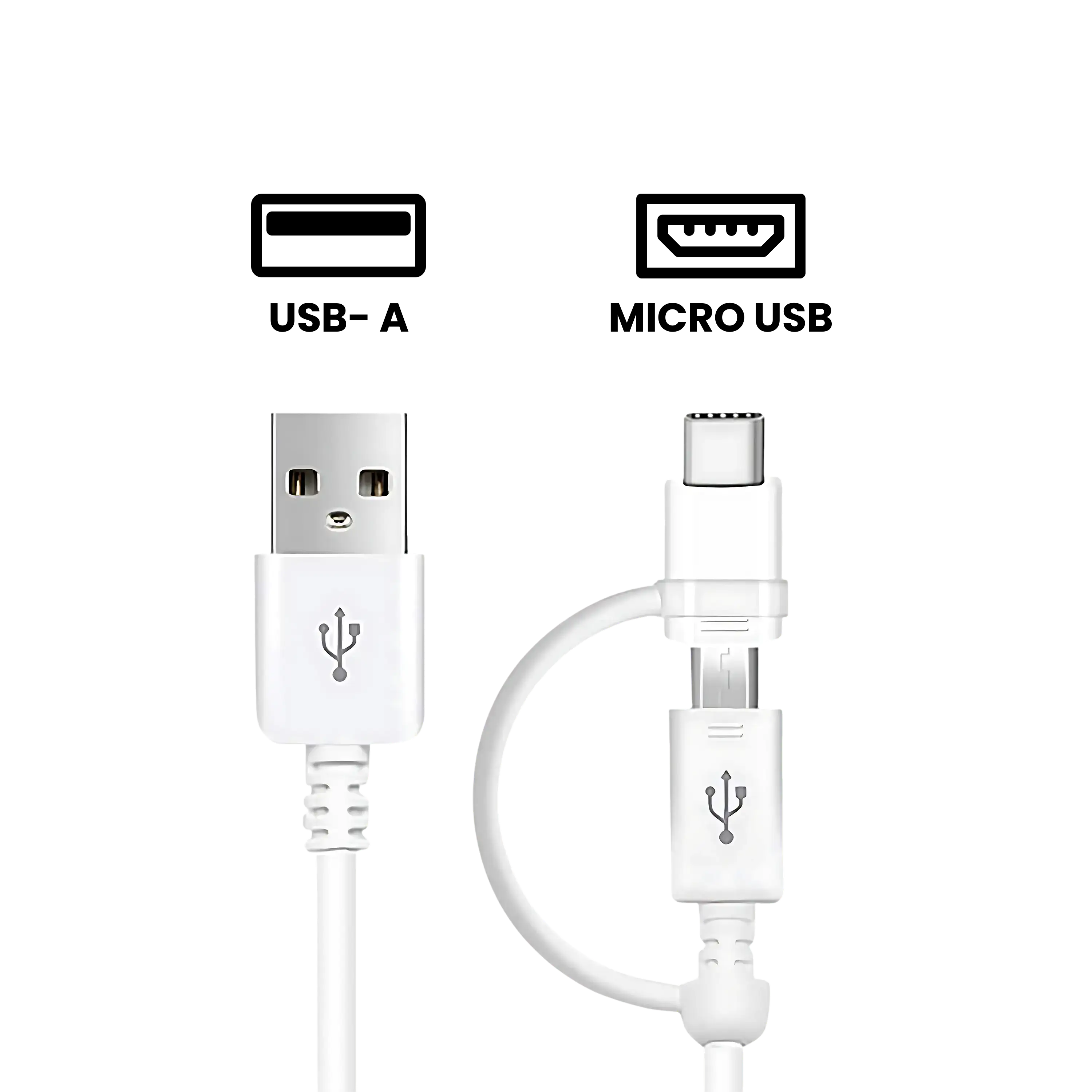 Micro-USB auf USB-A Kabel+Adapter Samsung OEM Neu Weiß 50er-Pack