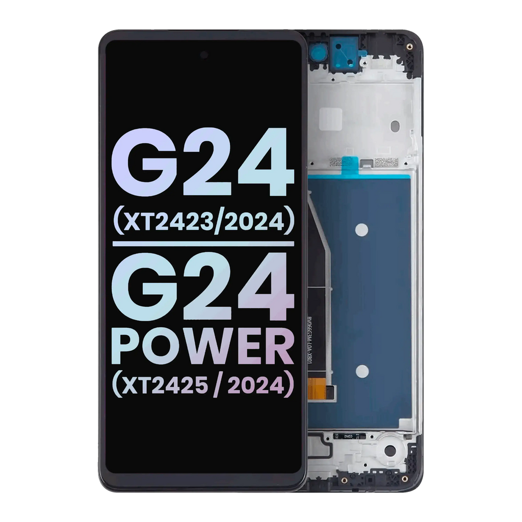 LCD Display with Frame for Motorola Moto G24 (XT2423 / 2024) and G24 Power (XT2425-1 / 2024) - Original OEM (All Colors)