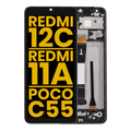 LCD-Display mit Rahmen für Xiaomi Redmi 12C/11A/Poco C55 refurbished alle Farben