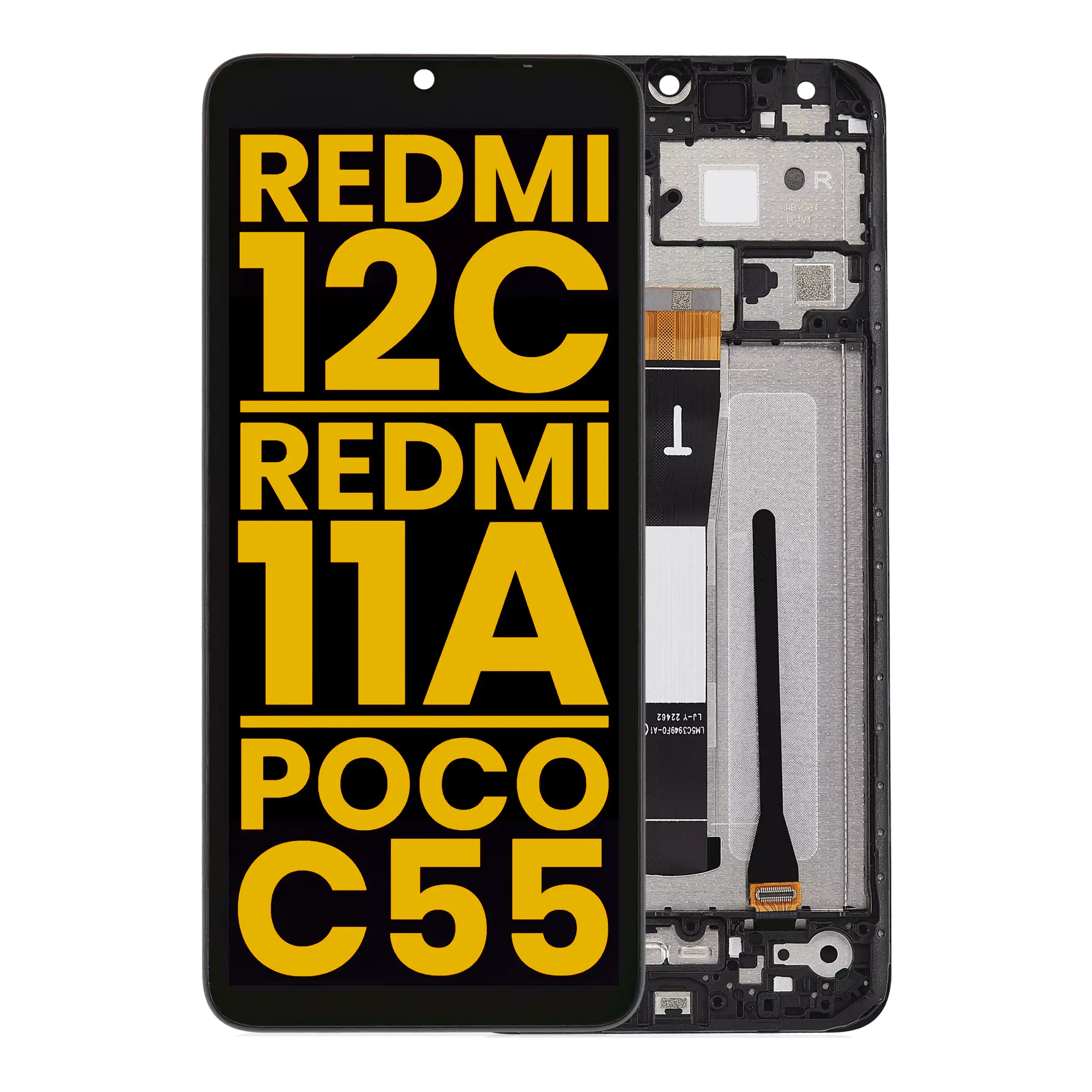 LCD-Display mit Rahmen für Xiaomi Redmi 12C/11A/Poco C55 refurbished alle Farben