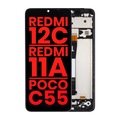 LCD-Display mit Rahmen für Xiaomi Redmi 12C/11A/Poco C55 (Aftermarket+)