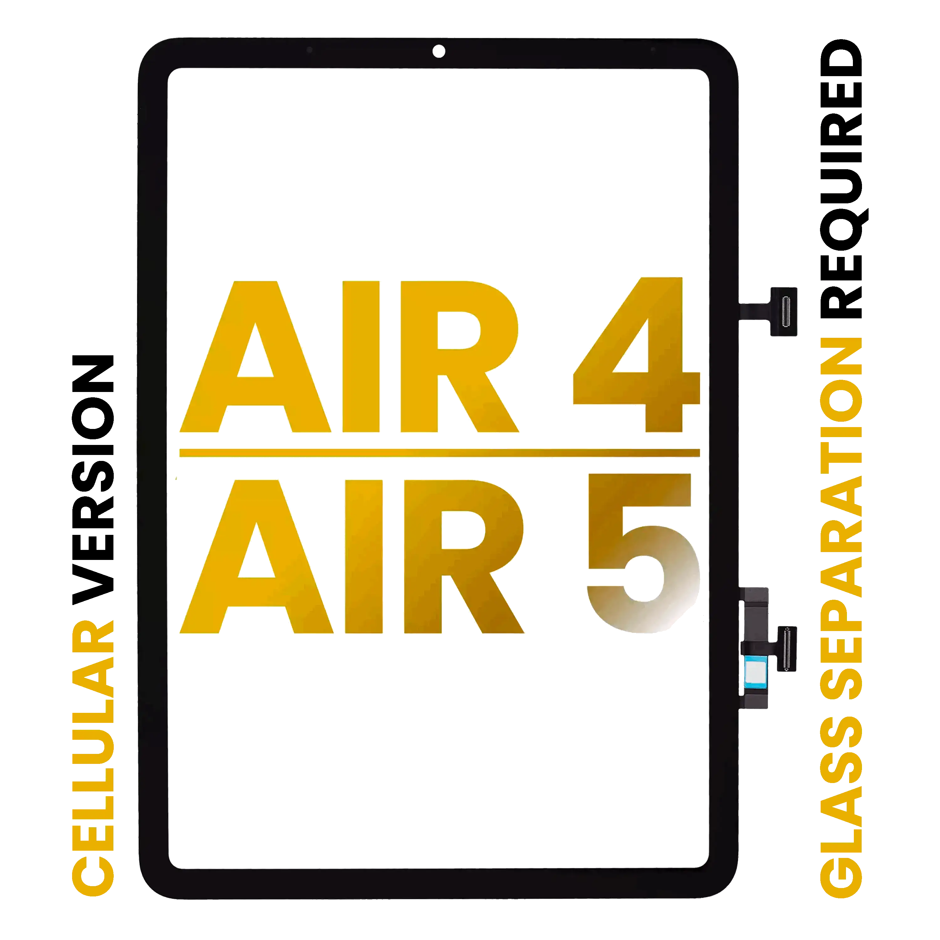 Digitizer für iPad Air 4/5 Premium Glastrennung nötig Alle Farben Cellular