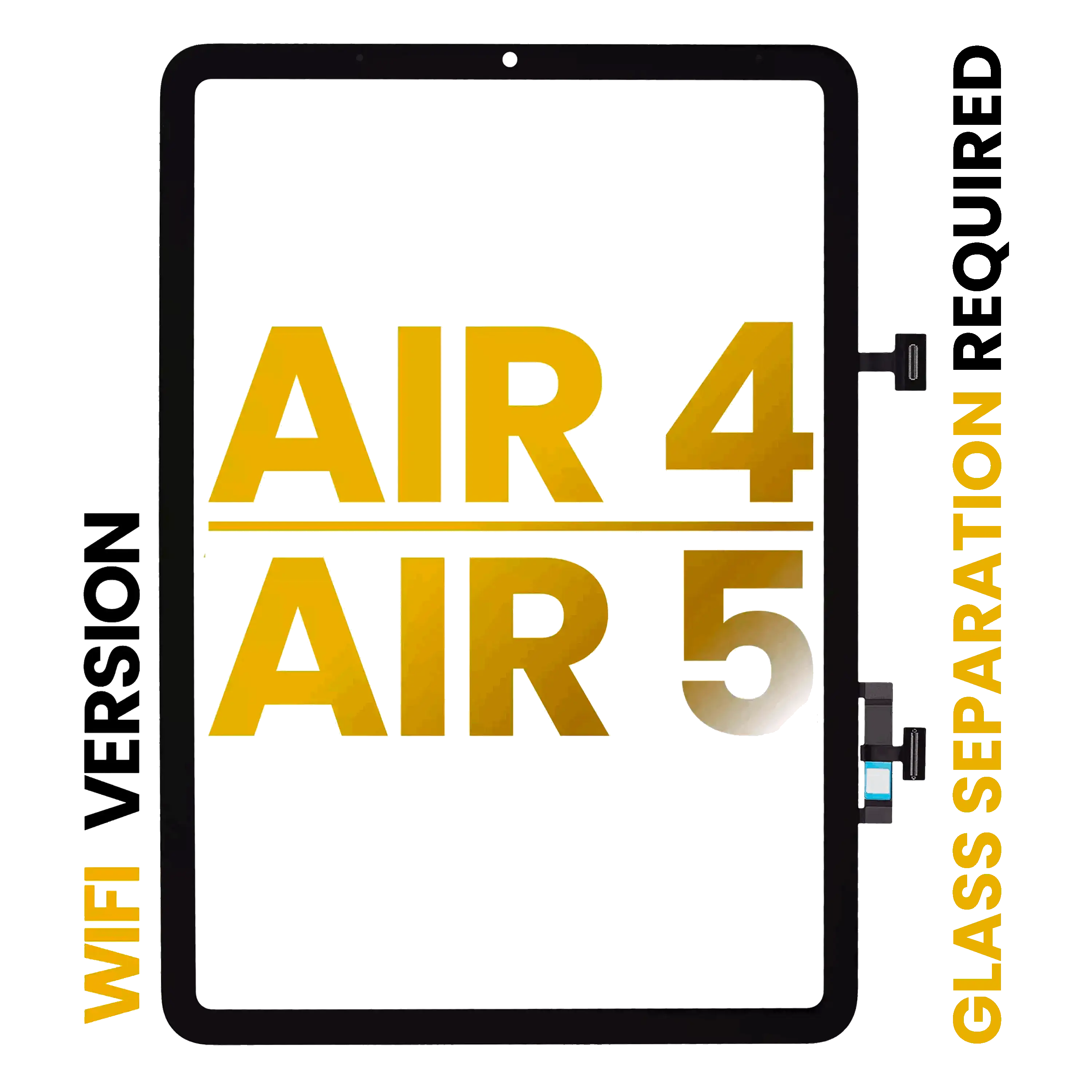 Digitalisierer für iPad Air 4/5, Premium, Glas-Trennung erf., alle Farben, nur W