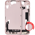 Midframe/Frame with Charging Port Flex and Small Parts for iPhone 15 (EU/Global Version) – Used OEM Disassembly, Quality B (Pink)