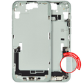 Midframe/Frame with Charging Port Flex Cable and Small Parts for iPhone 15 Plus (EU/Global Version) (Used OEM Removal, Quality C) (Green)