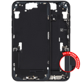 Midframe/Frame with Charging Port Flex and Small Parts for iPhone 15 Plus (EU/Global Version) – Used OEM Part, Grade A (Black)