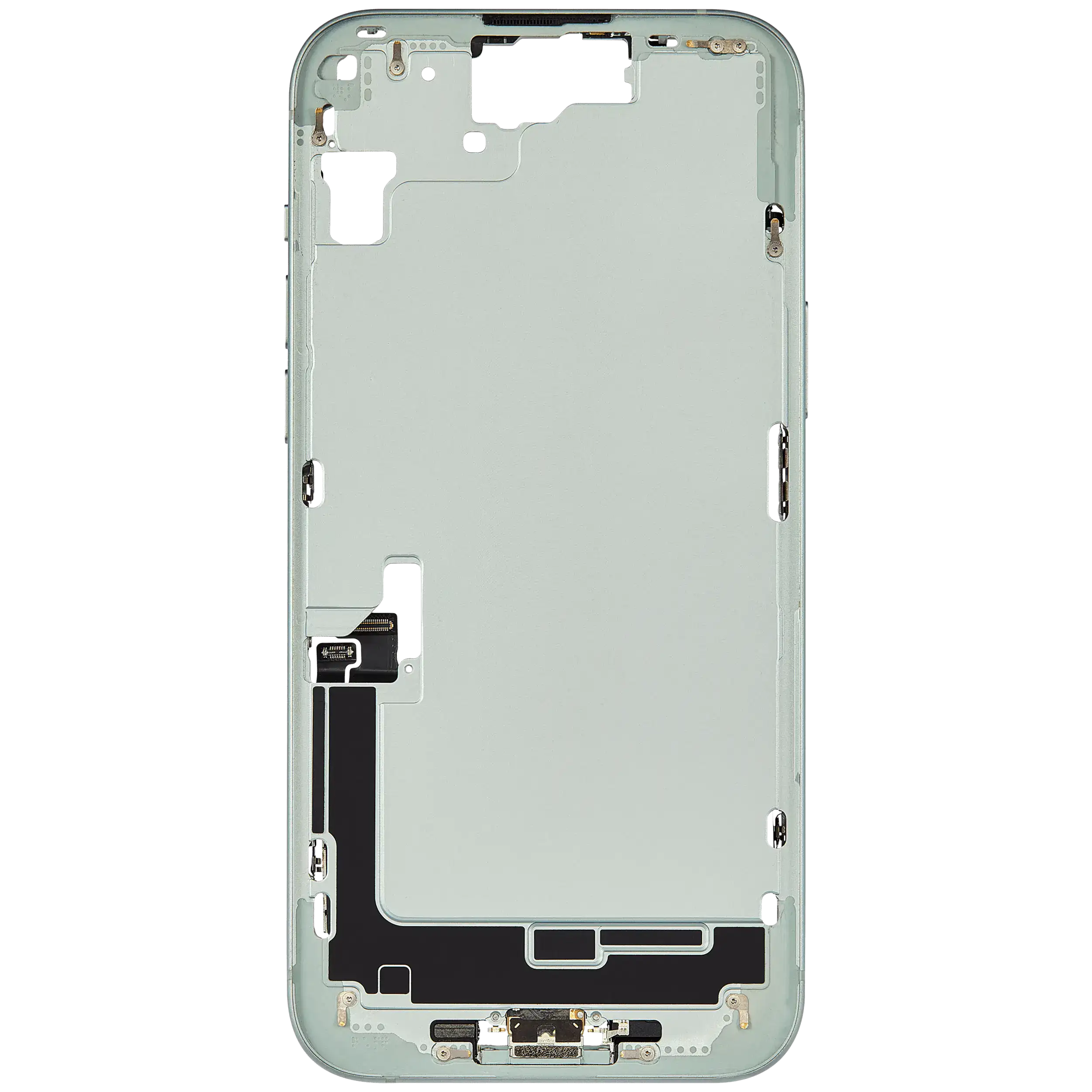 iPhone 15 Plus Midframe/Rahmen Ladebuchse Flex Kleinteile OEM-Ausbau A Grün