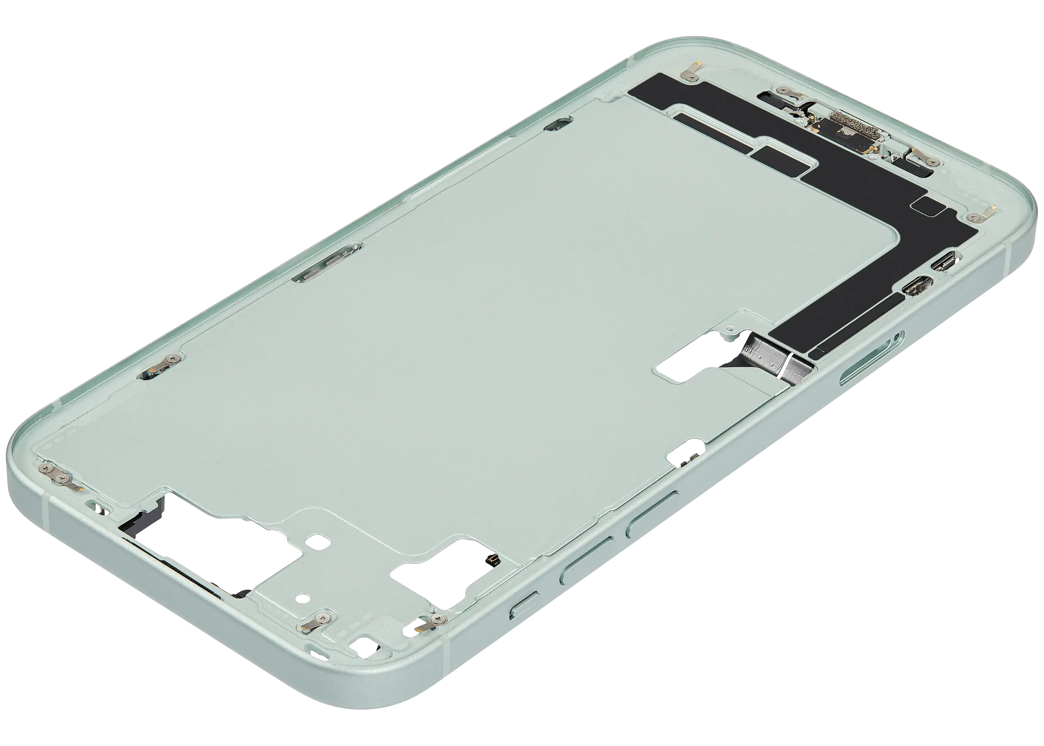 iPhone 15 Plus Midframe/Rahmen Ladebuchse Flex Kleinteile OEM-Ausbau A Grün