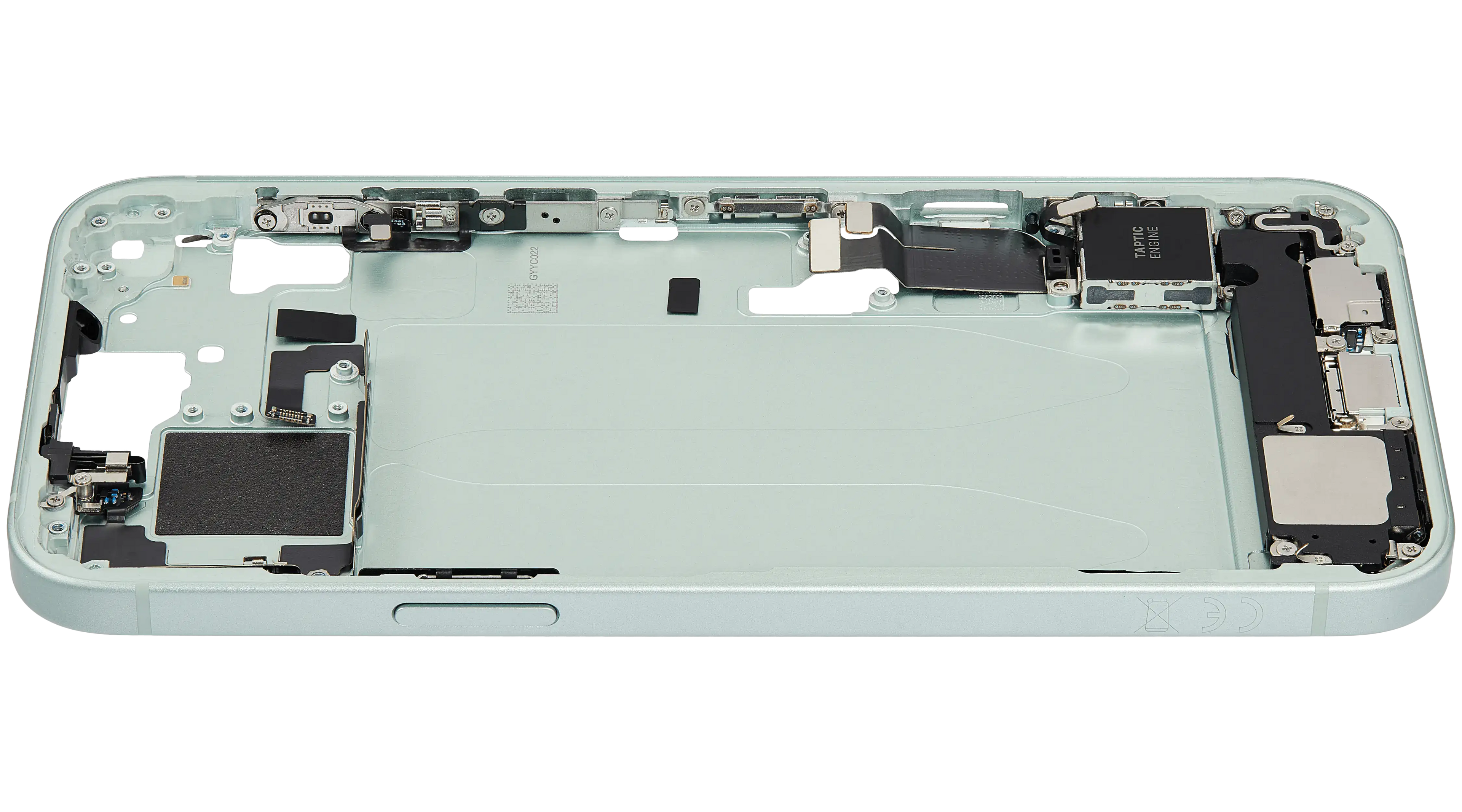iPhone 15 Plus Midframe/Rahmen Ladebuchse Flex Kleinteile OEM-Ausbau A Grün