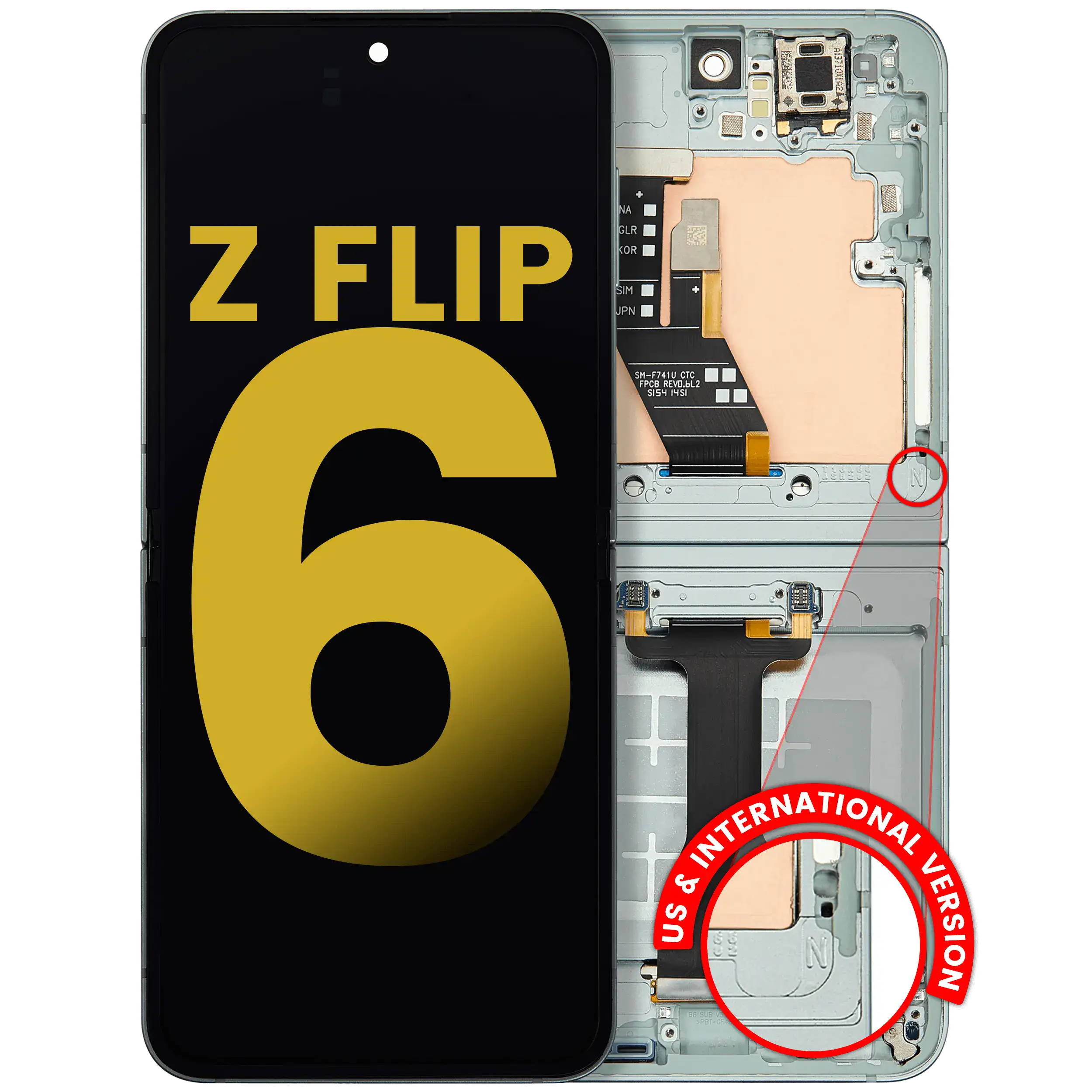 Samsung Galaxy Z Flip 6 OLED-Display mit Rahmen Refurbished Mint