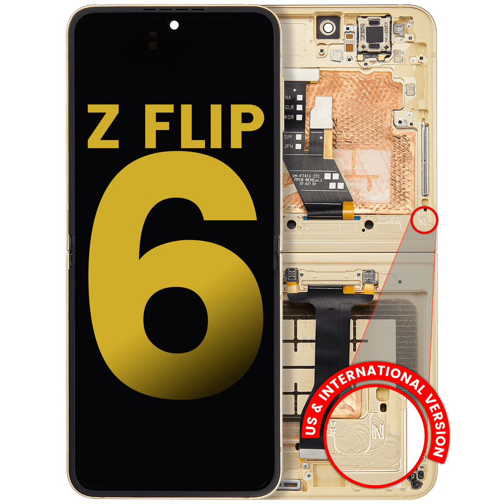 Innen OLED-Display mit Rahmen Samsung Galaxy Z Flip 6 Refurbished Gelb