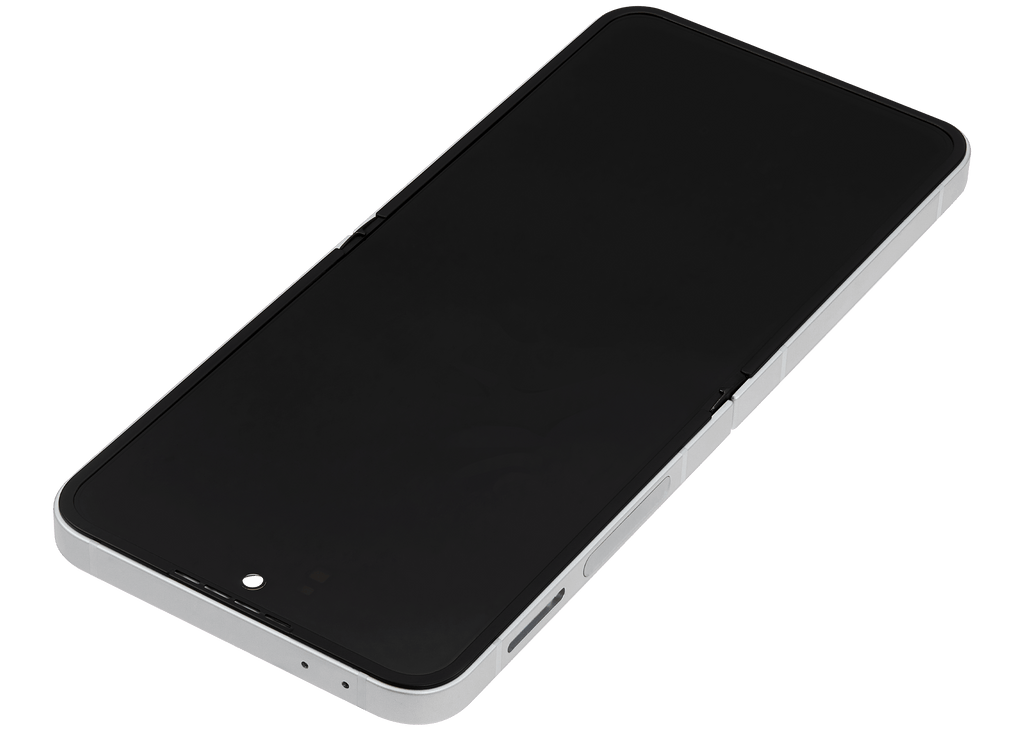 Inner OLED-Display mit Rahmen Compatible für Samsung Galaxy Z Flip 6 (F741) (US & International) (Refurbished) (Weiß)