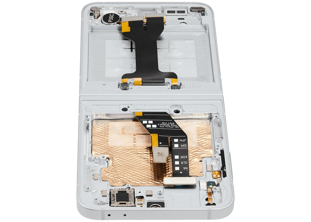 Inner OLED-Display mit Rahmen Compatible für Samsung Galaxy Z Flip 6 (F741) (US & International) (Refurbished) (Weiß)