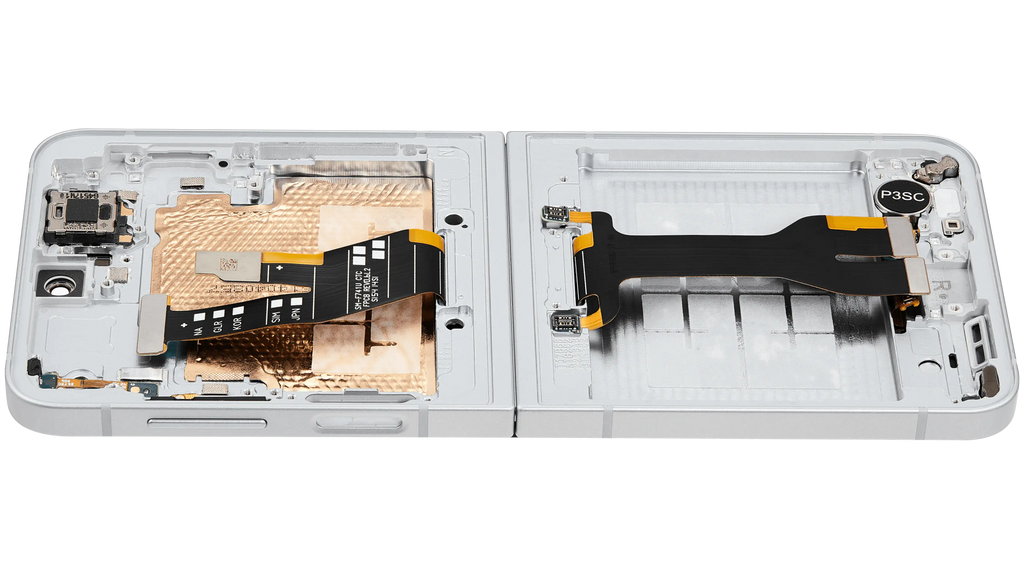 Inner OLED-Display mit Rahmen Compatible für Samsung Galaxy Z Flip 6 (F741) (US & International) (Refurbished) (Weiß)