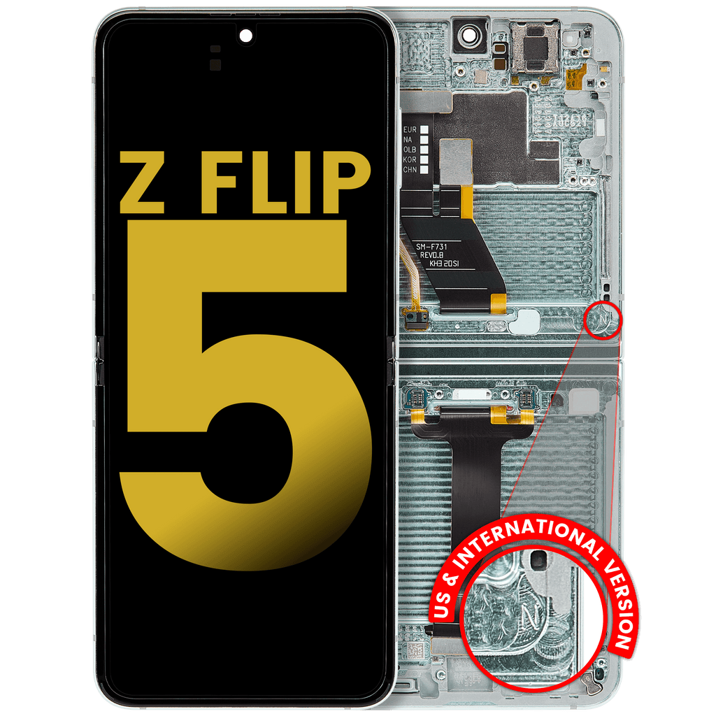 Internal OLED Display with Frame for Samsung Galaxy Z Flip 5 5G (US & International) (Refurbished) (Mint)