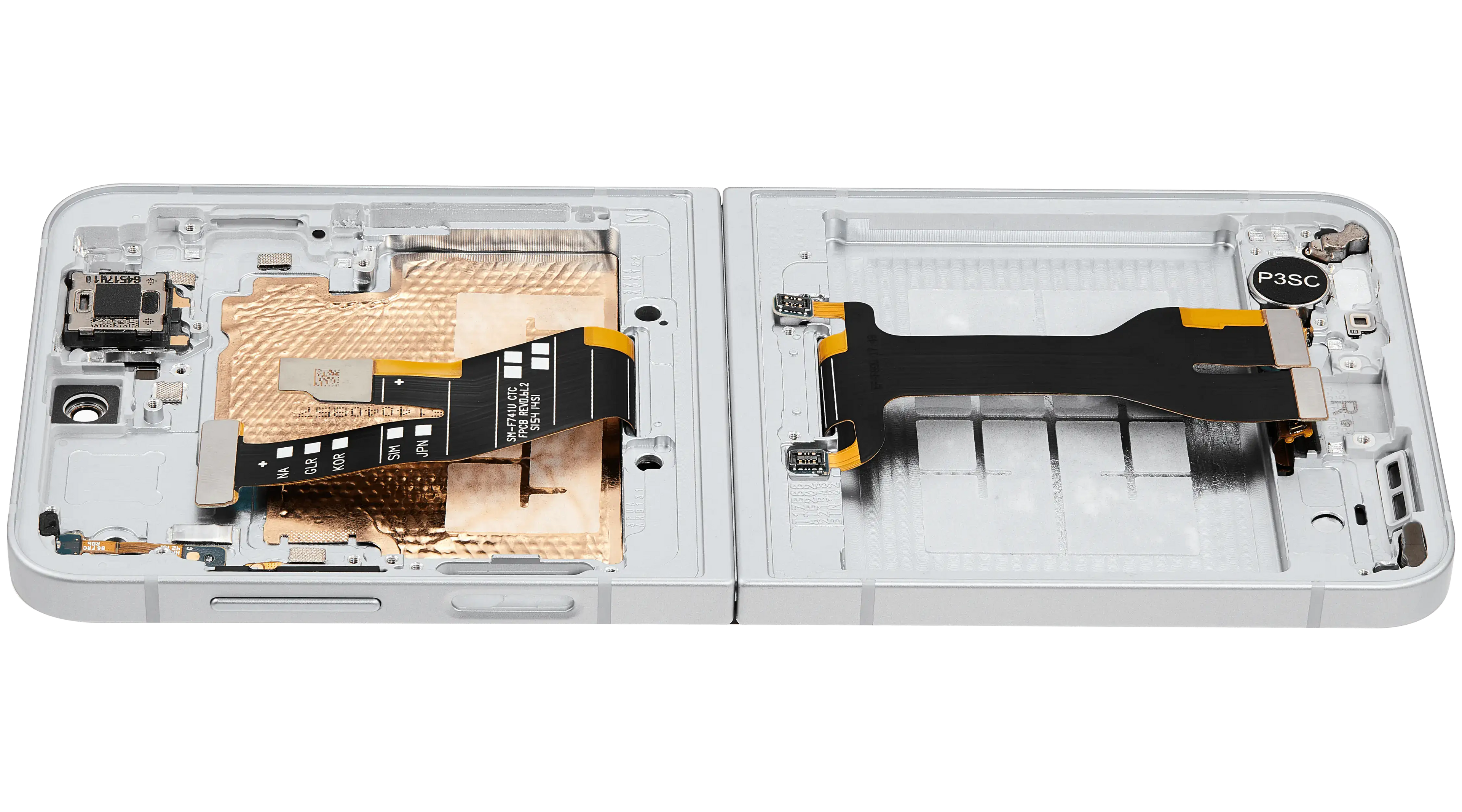 Inner OLED-Display mit Rahmen Compatible für Samsung Galaxy Z Flip 6 5G (F741) (US & International) (Aftermarket) (Weiß)