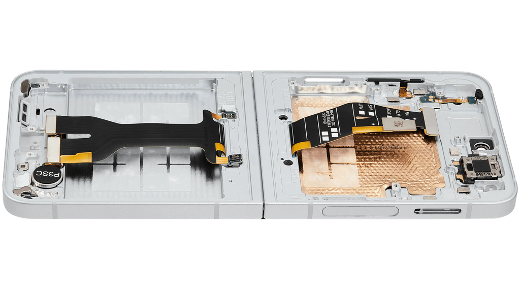 Inner OLED-Display mit Rahmen Compatible für Samsung Galaxy Z Flip 6 5G (F741) (US & International) (Aftermarket) (Weiß)