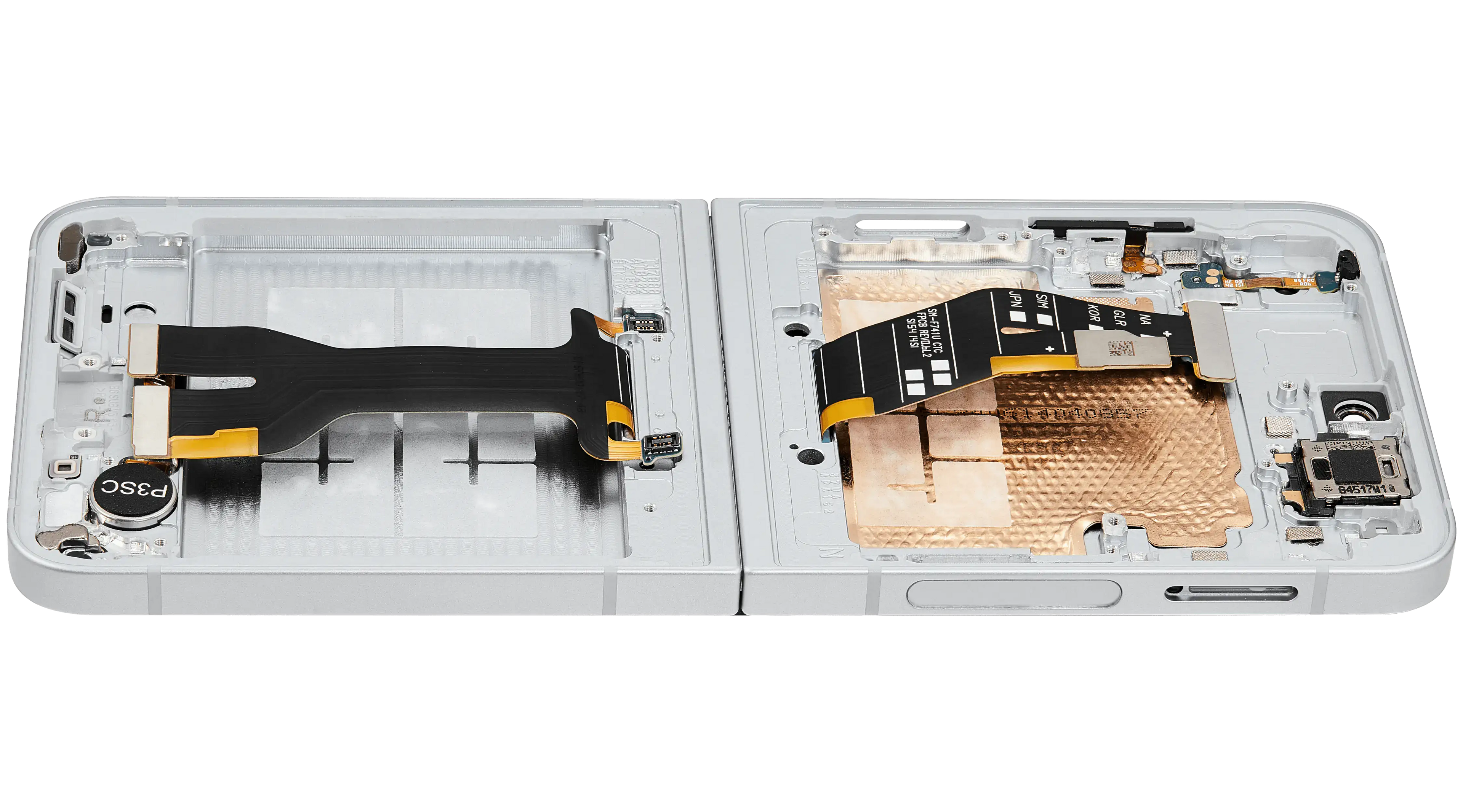 Inner OLED-Display mit Rahmen Compatible für Samsung Galaxy Z Flip 6 5G (F741) (US & International) (Aftermarket) (Weiß)