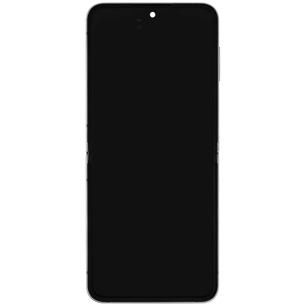 Inner OLED-Display mit Rahmen Compatible für Samsung Galaxy Z Flip 6 5G (F741) (US & International) (Aftermarket Plus) (Weiß)
