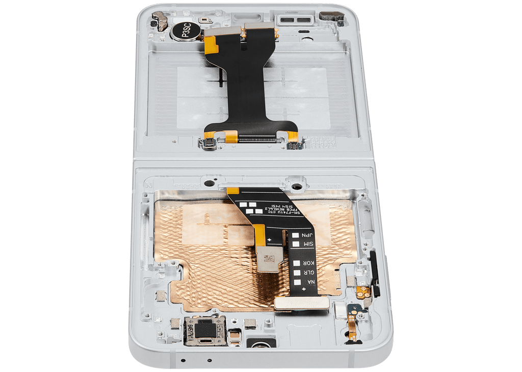Inner OLED-Display mit Rahmen Compatible für Samsung Galaxy Z Flip 6 5G (F741) (US & International) (Aftermarket Plus) (Weiß)