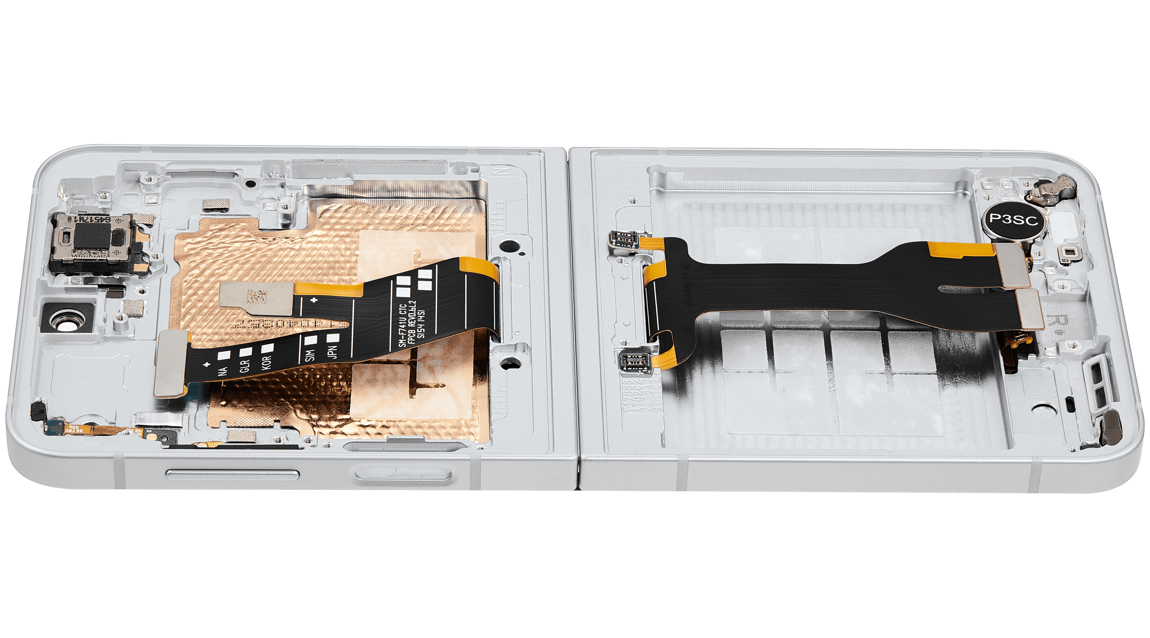 Inner OLED-Display mit Rahmen Compatible für Samsung Galaxy Z Flip 6 5G (F741) (US & International) (Aftermarket Plus) (Weiß)