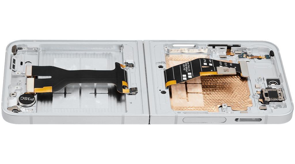 Inner OLED-Display mit Rahmen Compatible für Samsung Galaxy Z Flip 6 5G (F741) (US & International) (Aftermarket Plus) (Weiß)