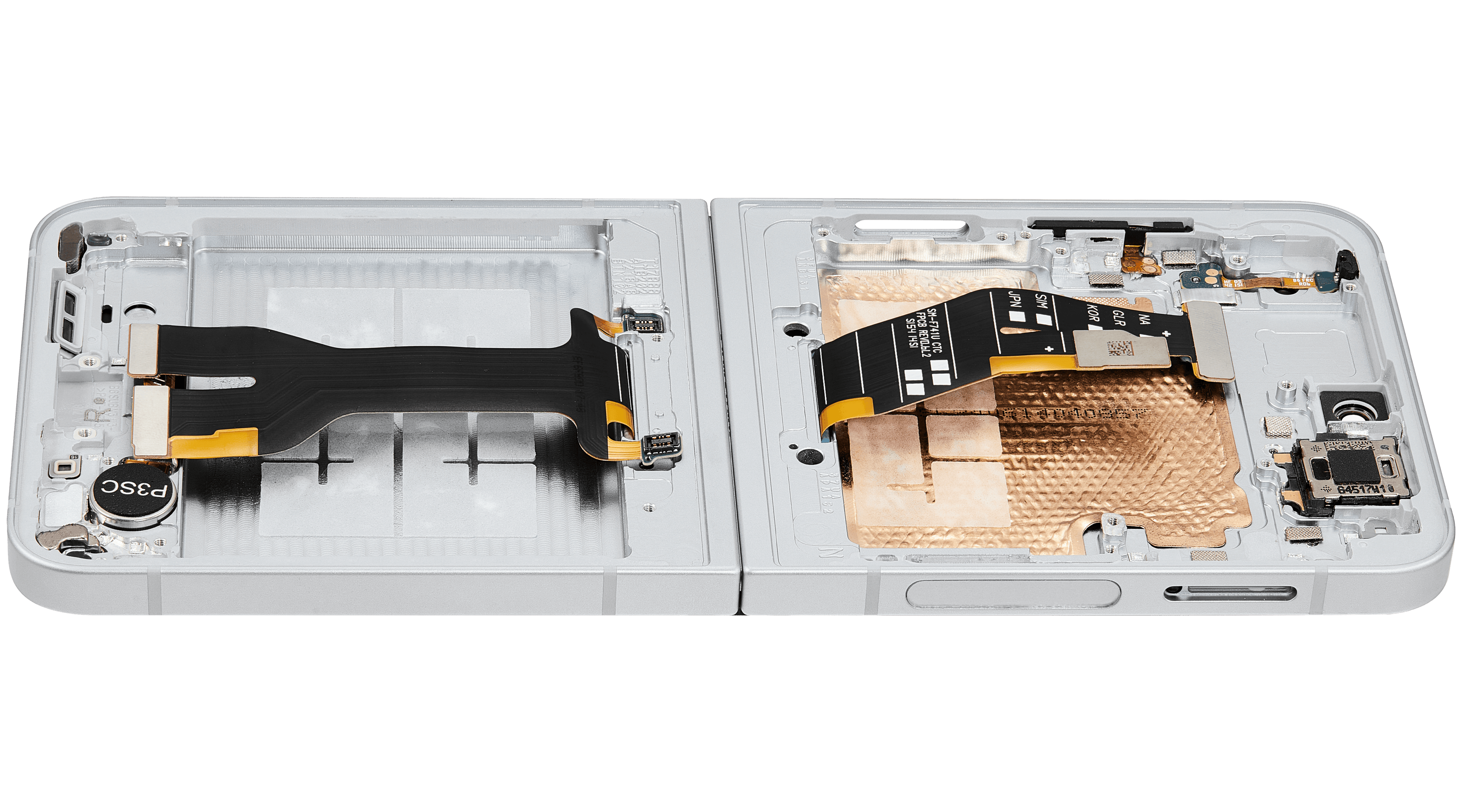 Inner OLED-Display mit Rahmen Compatible für Samsung Galaxy Z Flip 6 5G (F741) (US & International) (Aftermarket Plus) (Weiß)