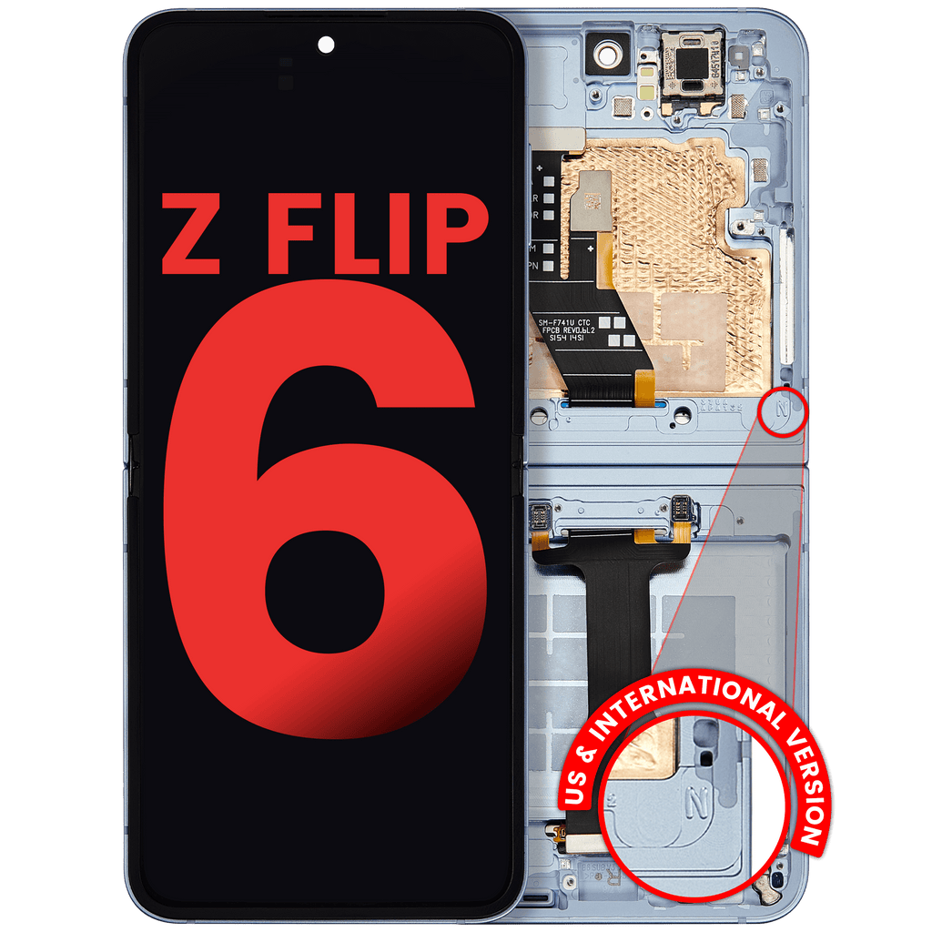 OLED-Display mit Rahmen Samsung Galaxy Z Flip 6 5G Blau Aftermarket+