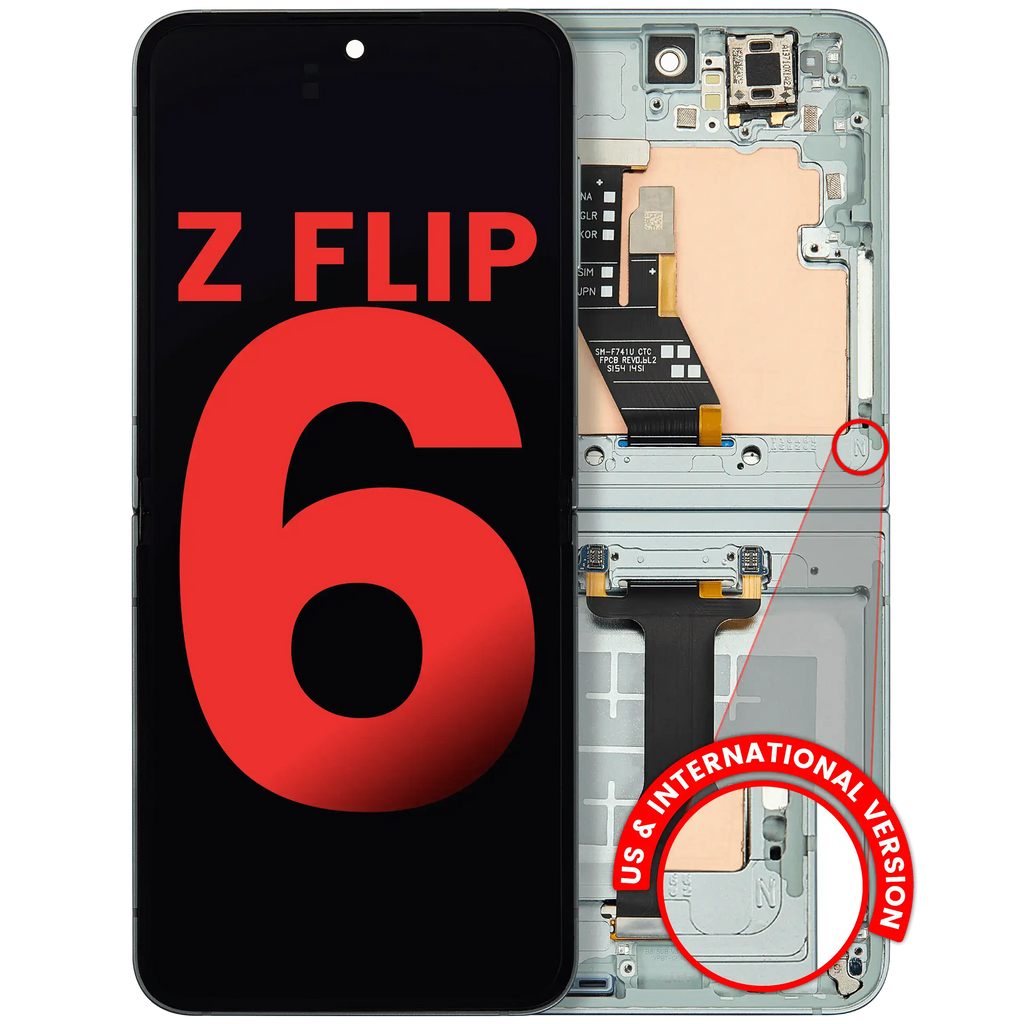 Innen-OLED-Display m. Rahmen f. Samsung Galaxy Z Flip6 5G Aftermarket Plus Mint
