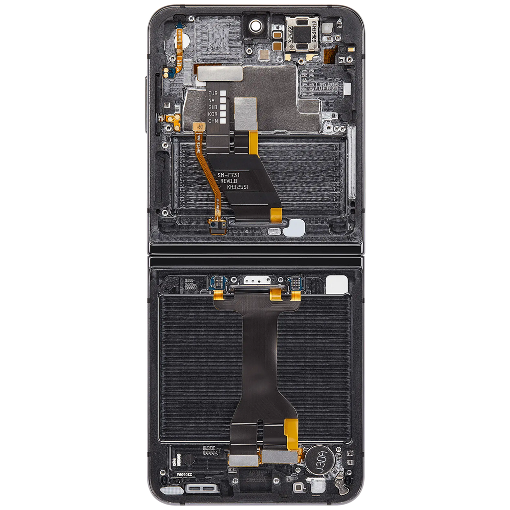 Inner OLED-Display mit Rahmen Compatible für Samsung Galaxy Z Flip 5 5G (F731) (US & International) (Aftermarket Plus) (Grau)